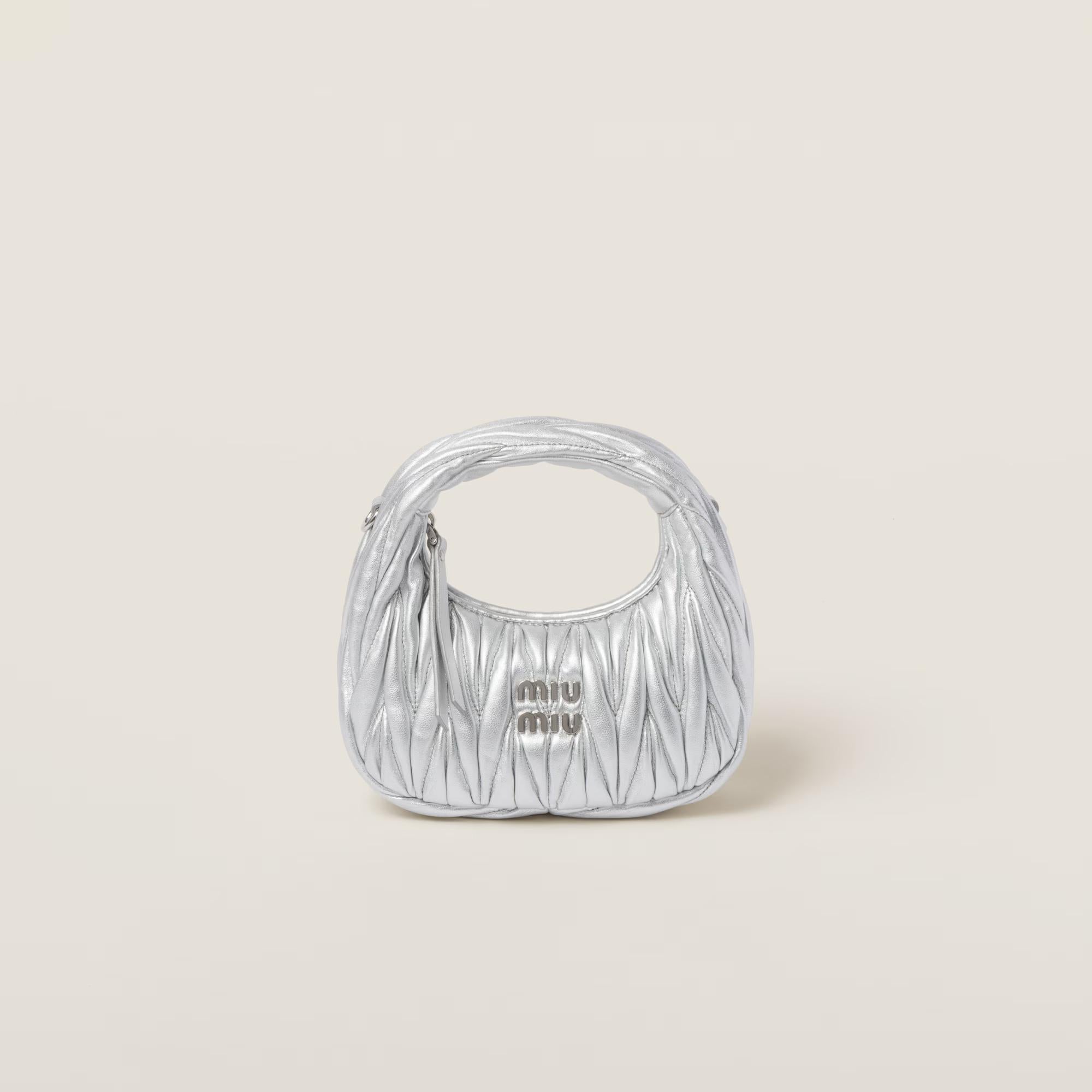Wander matelassé nappa leather hobo mini-bag 5BP078 V OOO AN88F0118 MIU MIU 