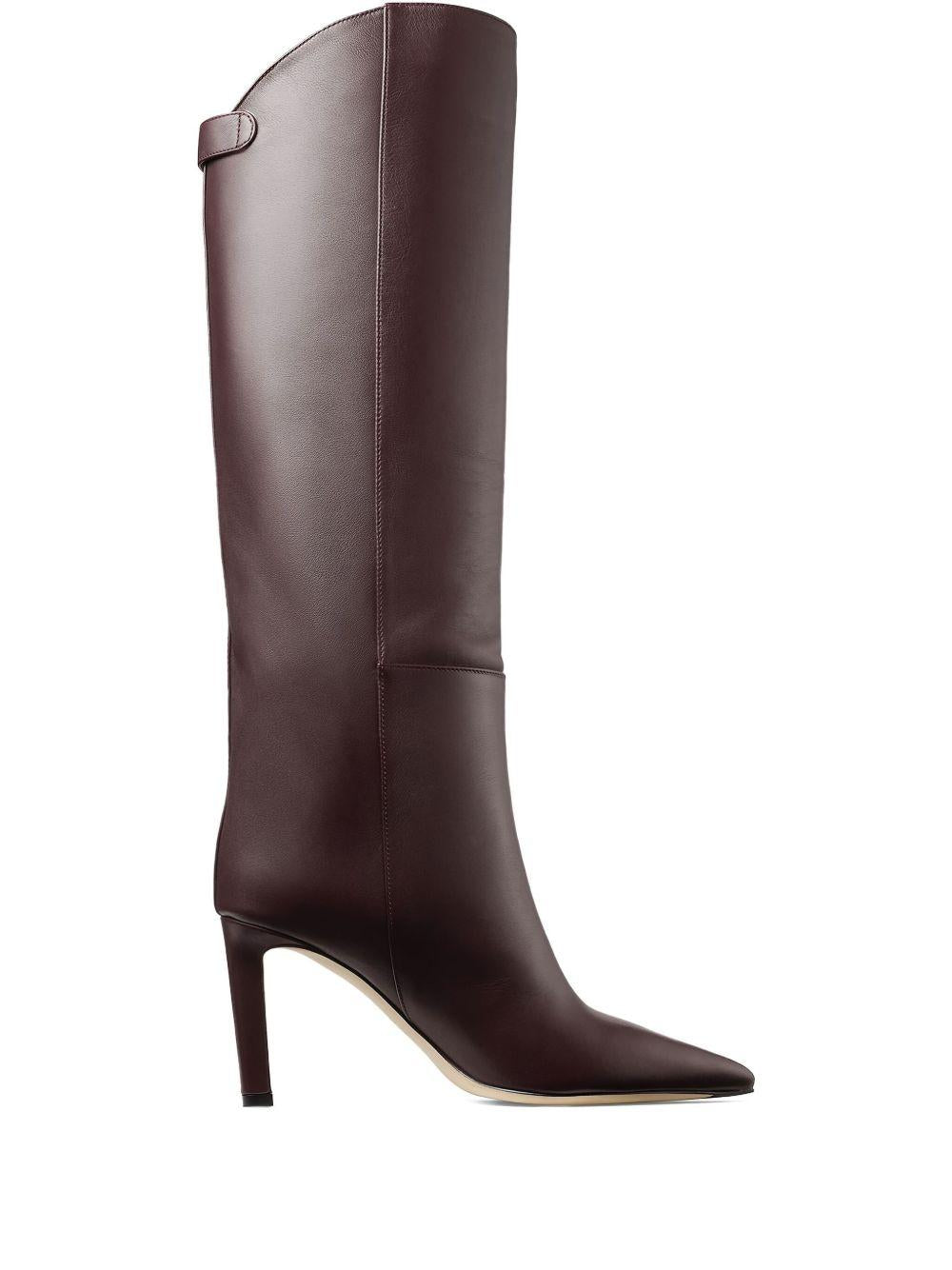 85mm Alizze knee-high boots ALIZZE KB 85 SQM DEEP MERLOT JIMMY CHOO 