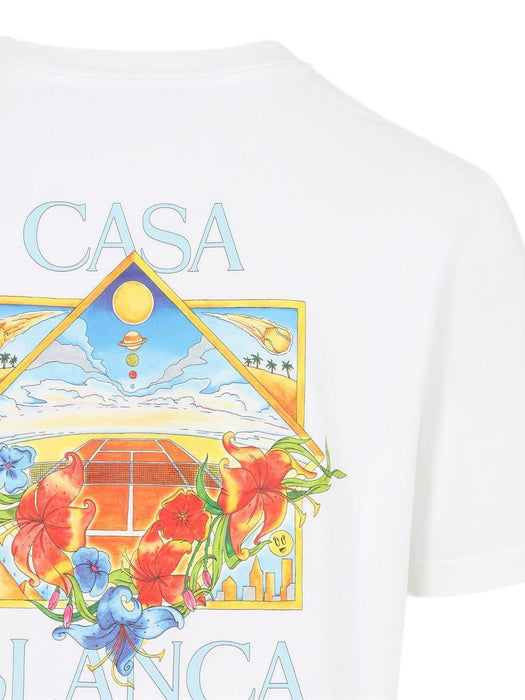floral-print T-shirt M-SS26-JTS-001-13 FLOWER COURT ICON CASABLANCA 