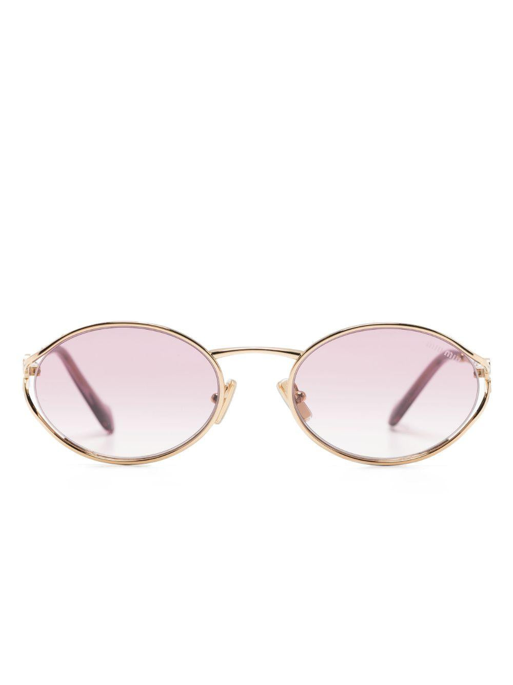logo-plaque oval-frame sunglasses 400-MU 52YS 5AK06S 54  MIU MIU 