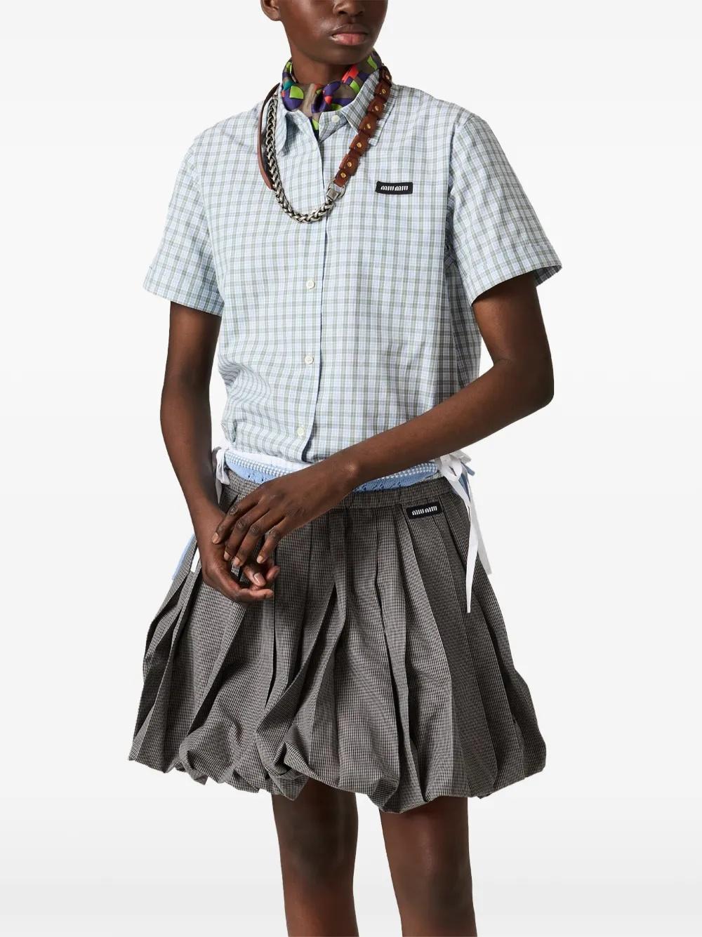 Checked poplin shirt MK1959 S OOO 196LF073K MIU MIU 