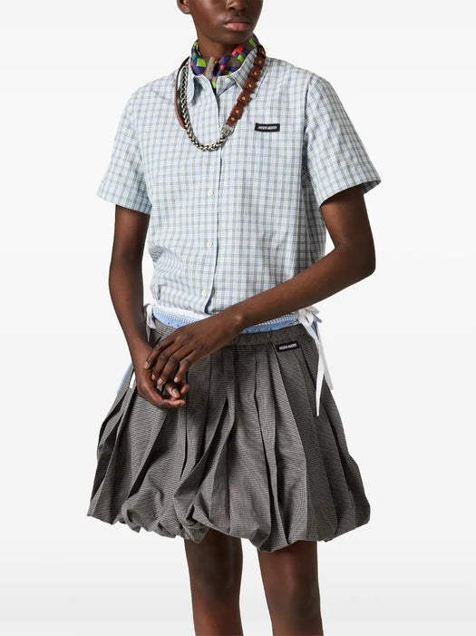 Checked poplin shirt MK1959 S OOO 196LF073K MIU MIU 
