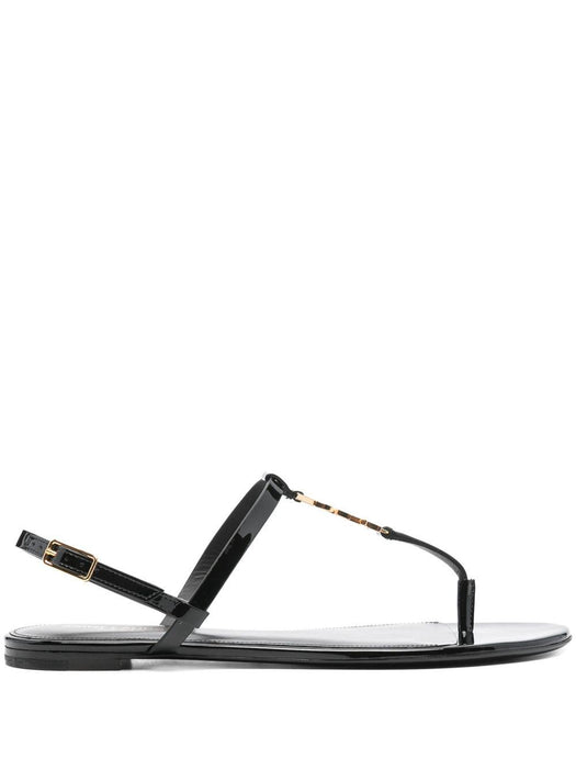 Cassandra logo plaque sandals<BR/><BR/> 659817 B8IKK1000 SAINT LAURENT 