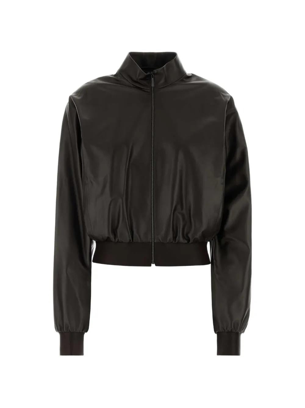 High-neck leather bomber jacket 871997 XNBCU 2040 GUCCI 