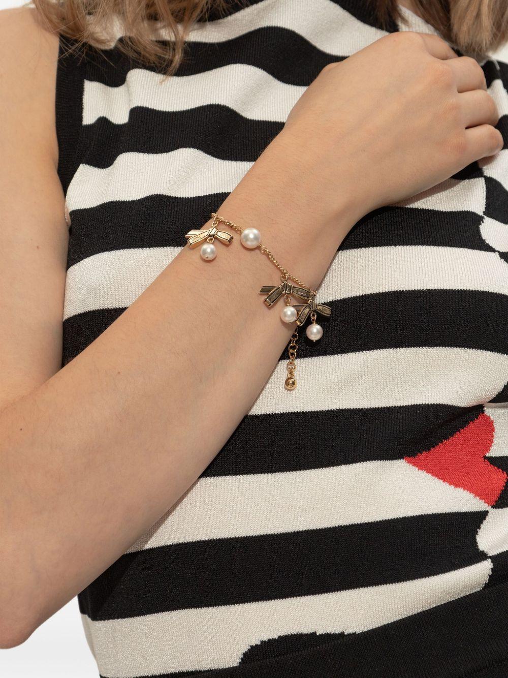 ribbon bracelet MULTI CHRM RBN BRCLT JKI GOLD/BLACK/WHITE JIMMY CHOO 