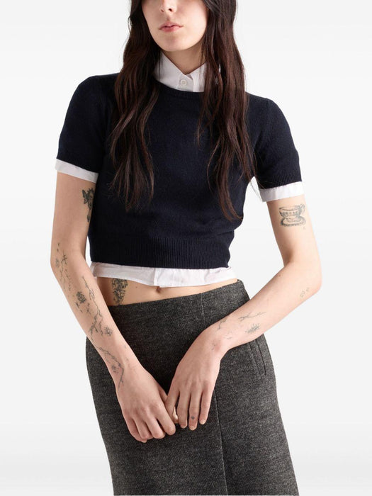 short-sleeve crew-neck sweater P24R2B S OOO 17KCF0008 PRADA 