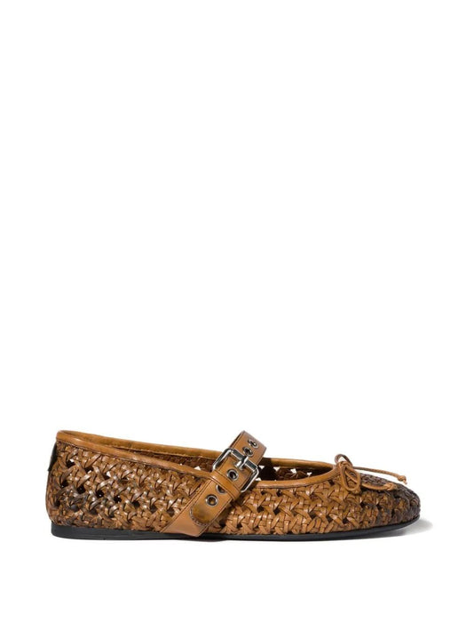 Woven leather ballerinas 5F684E F 005 3ZN7F0046 MIU MIU 