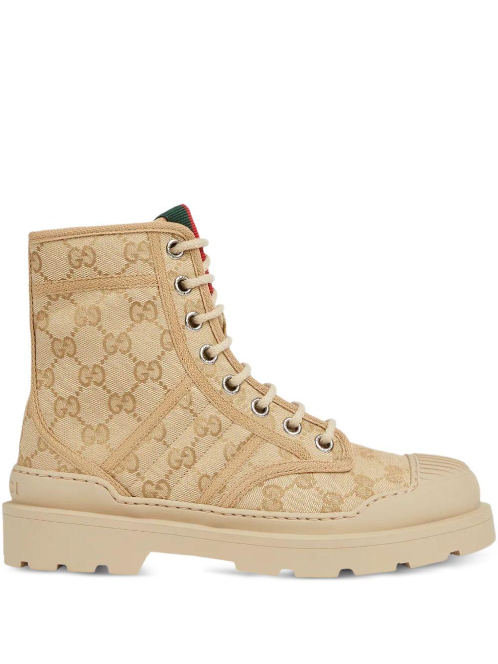 Web logo-pattern lace-up boots 847696 FAD2I9641 GUCCI 