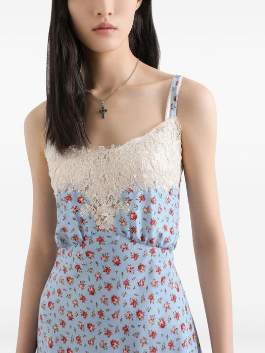 lace-detail floral-print midi dress F60F7T IS10JHC5XJ DOLCE & GABBANA 