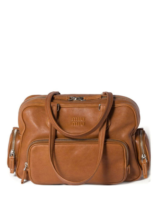 Pocket leather zipped tote bag 5BB159 V OLO 2CRLF098L MIU MIU 