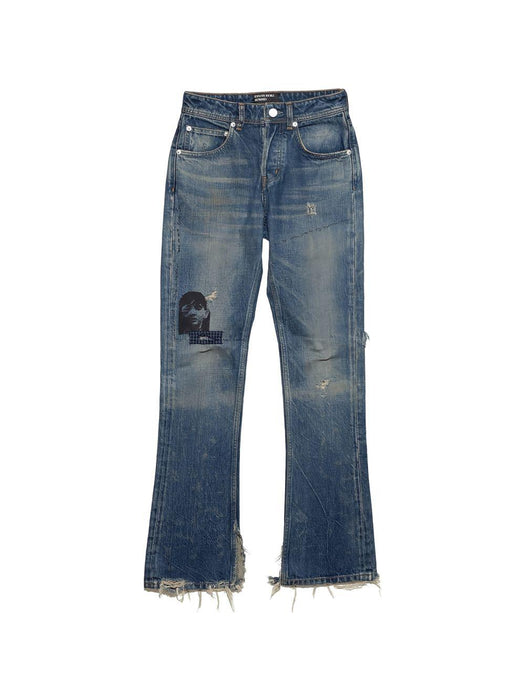 ONLY SON (BRUISED) JEANS 05-0445 PATCHED DEEP BLUE ENFANTS RICHES DÉPRIMÉS 