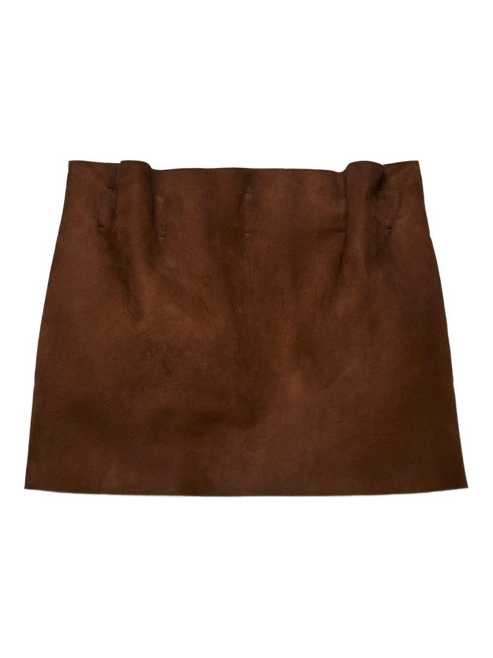 elasticated-waistband suede mini skirt 51927 S OOO 173BF0324 PRADA 