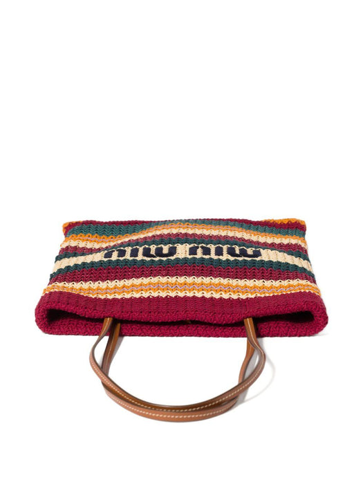 Raffia-effect woven tote bag 5BG248 V ORO 2DO3F05DN MIU MIU 