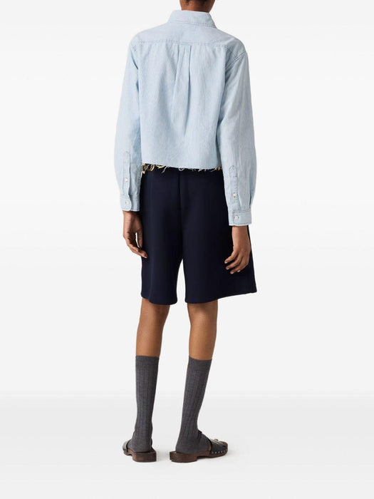 striped frayed-edge shirt GWC131 S OOO 17NOF0013 MIU MIU 