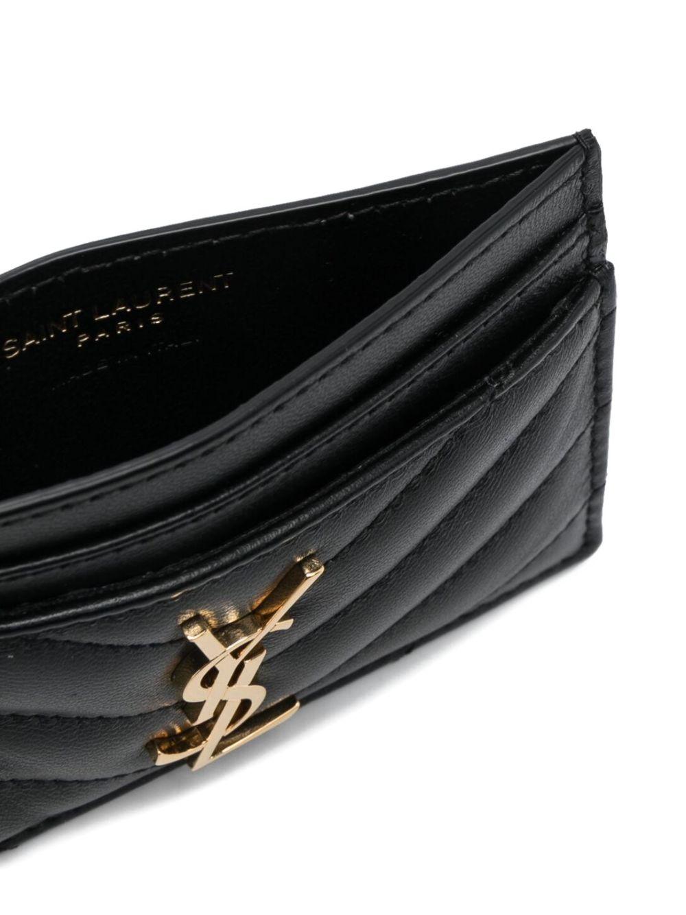 chevron logo cardholder 423291 AAA441000 SAINT LAURENT 