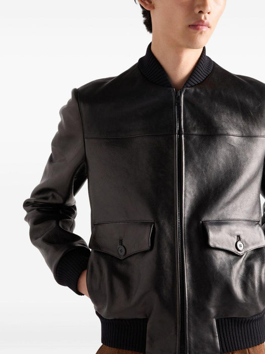 leather bomber jacket UPW580 S OOO 17UAF0002 PRADA 