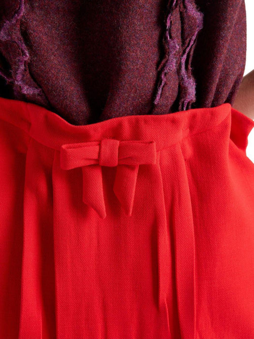 bow-detail pleated midi straight skirt P134ZG S OOO 18CSF0011 PRADA 