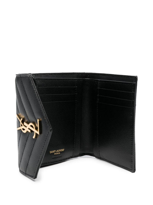 matelassé leather wallet<BR/> 403943 BOW011000 SAINT LAURENT 