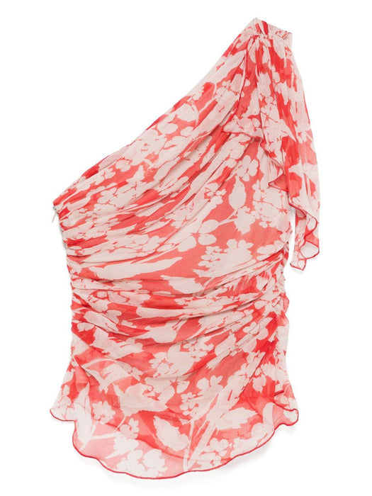 floral-print one-shoulder top 1225WTP006508B CHILLI / BLUSH 9360 VICTORIA BECKHAM 