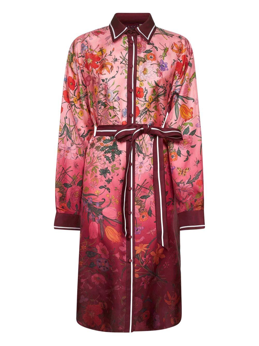 floral-print belted shirt dress 835742 ZATGV5057 GUCCI 