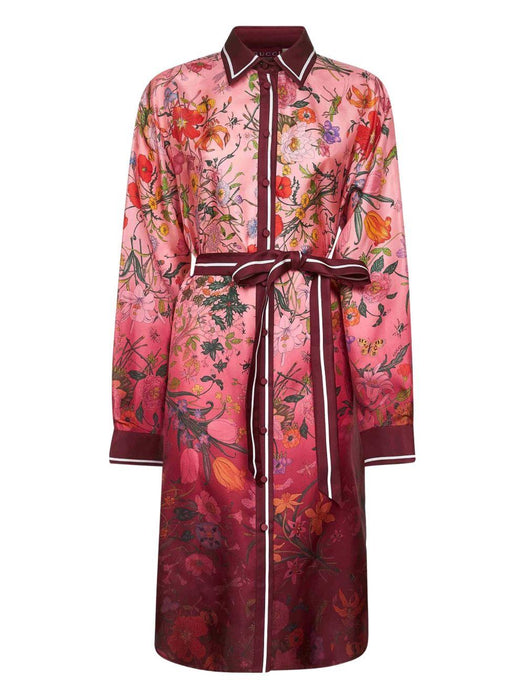 floral-print belted shirt dress 835742 ZATGV5057 GUCCI 