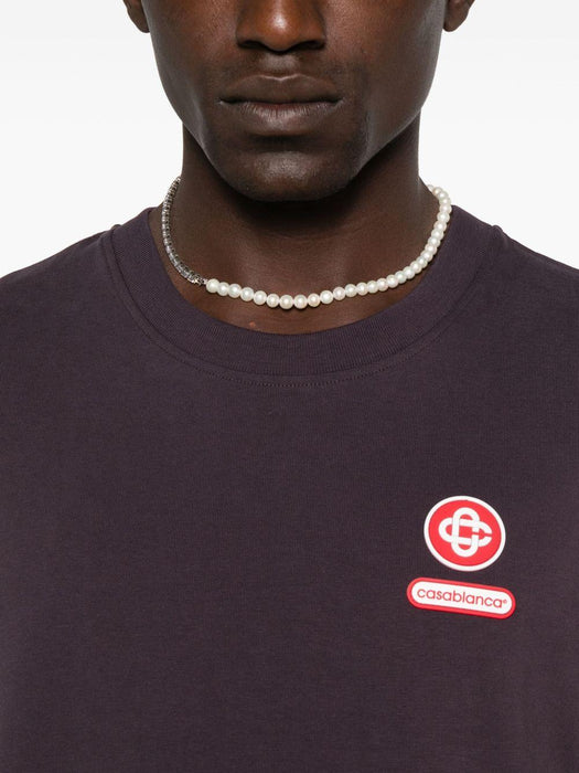 logo-patch T-shirt M-AW25-JTS-001-06 CASABLANCA LOGO CASABLANCA 