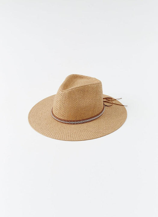 Kate Tan Stud Belt Hat KATE CR TAN/ STD BELT MELISSA ODABASH 