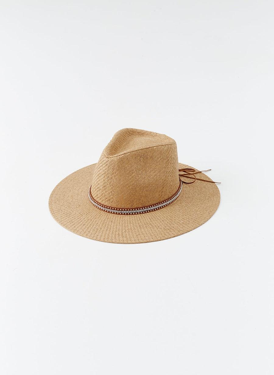 Kate Tan Stud Belt Hat KATE CR TAN/ STD BELT MELISSA ODABASH 