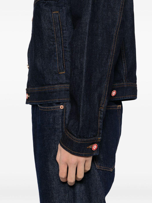 embroidered logo denim jacket<BR/><BR/> MPF25-JK-401-01 INDIGO CASABLANCA 