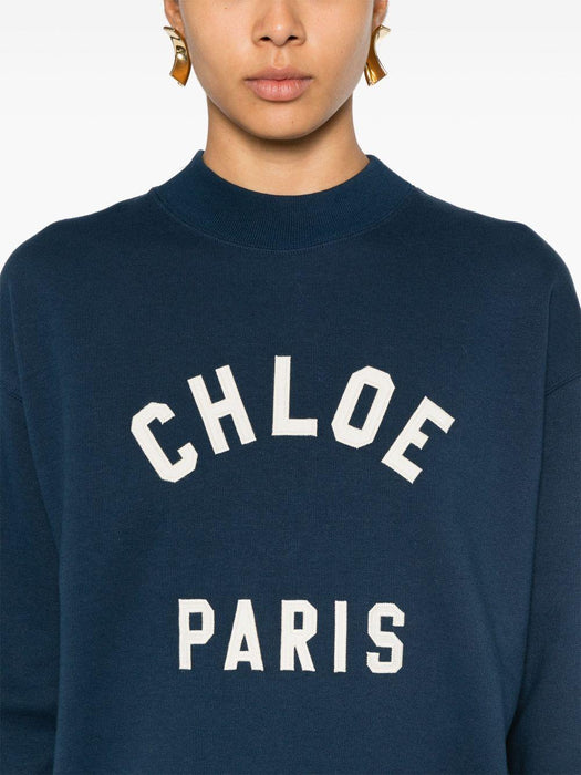 mock-neck logo-patch sweatshirt 24AJH12192 4C6 CHLOÉ 