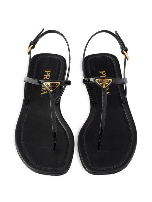 triangle-logo patent-leather sandals 1Y395O F 005 069F0002 PRADA 