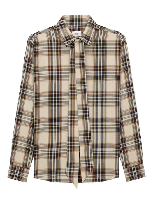 bow-tie checked shirt<BR/><BR/> 838890 Y31VA7300 SAINT LAURENT 