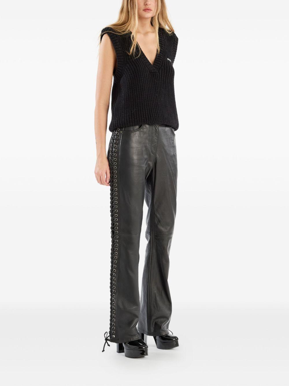 laced leather trousers<BR/><BR/><BR/><BR/><BR/><BR/><BR/><BR/> 115133100 100 ROTATE 