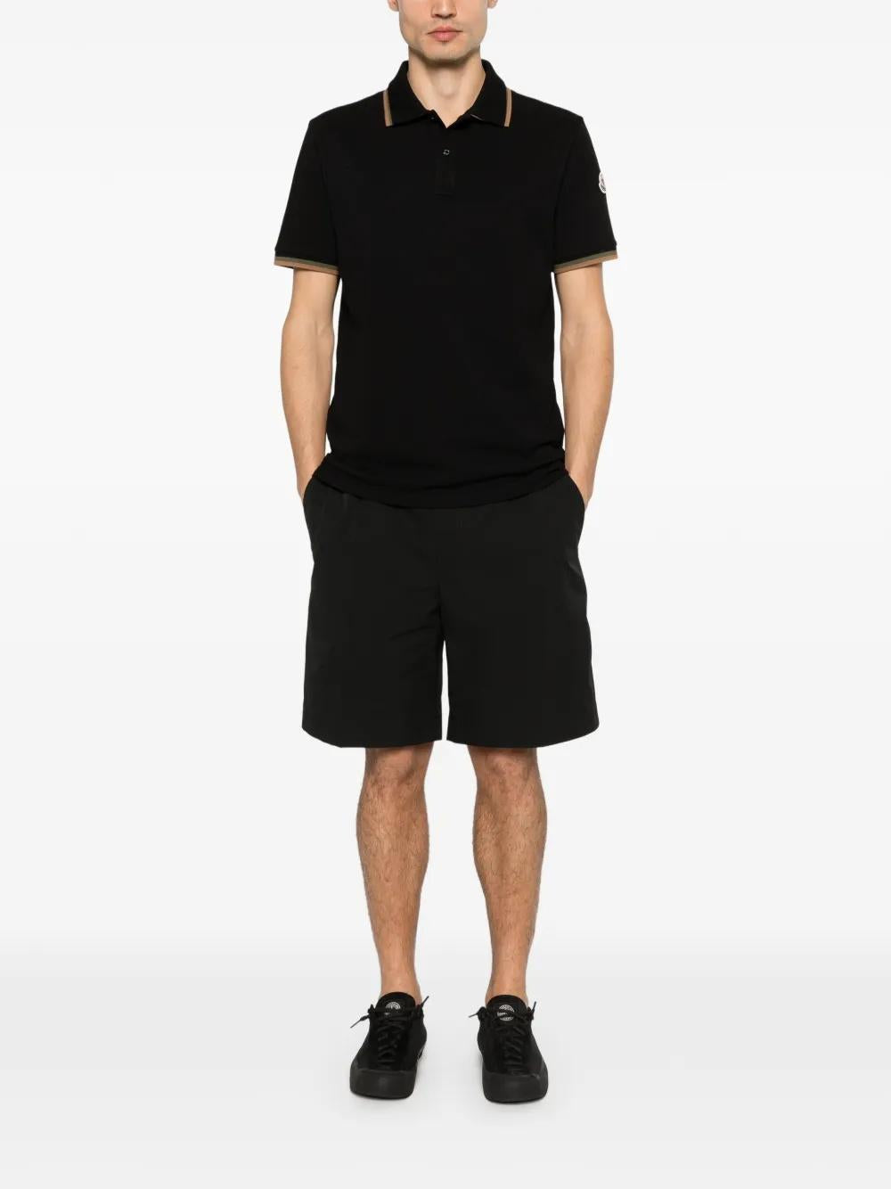 Ribbed trim logo patch polo shirt L1-091-8A000-05-89A16 999 MONCLER 