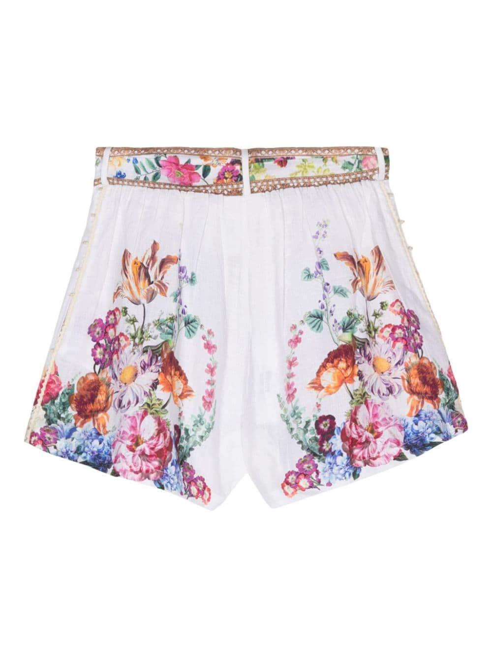 Plumes And Parterres linen shorts 00027121 PLUPARTS CAMILLA 