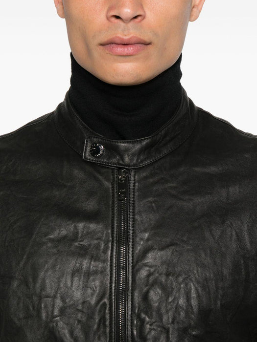 zip-fastening lambskin leather jacket G9BUGL GJ744N0000 DOLCE & GABBANA 