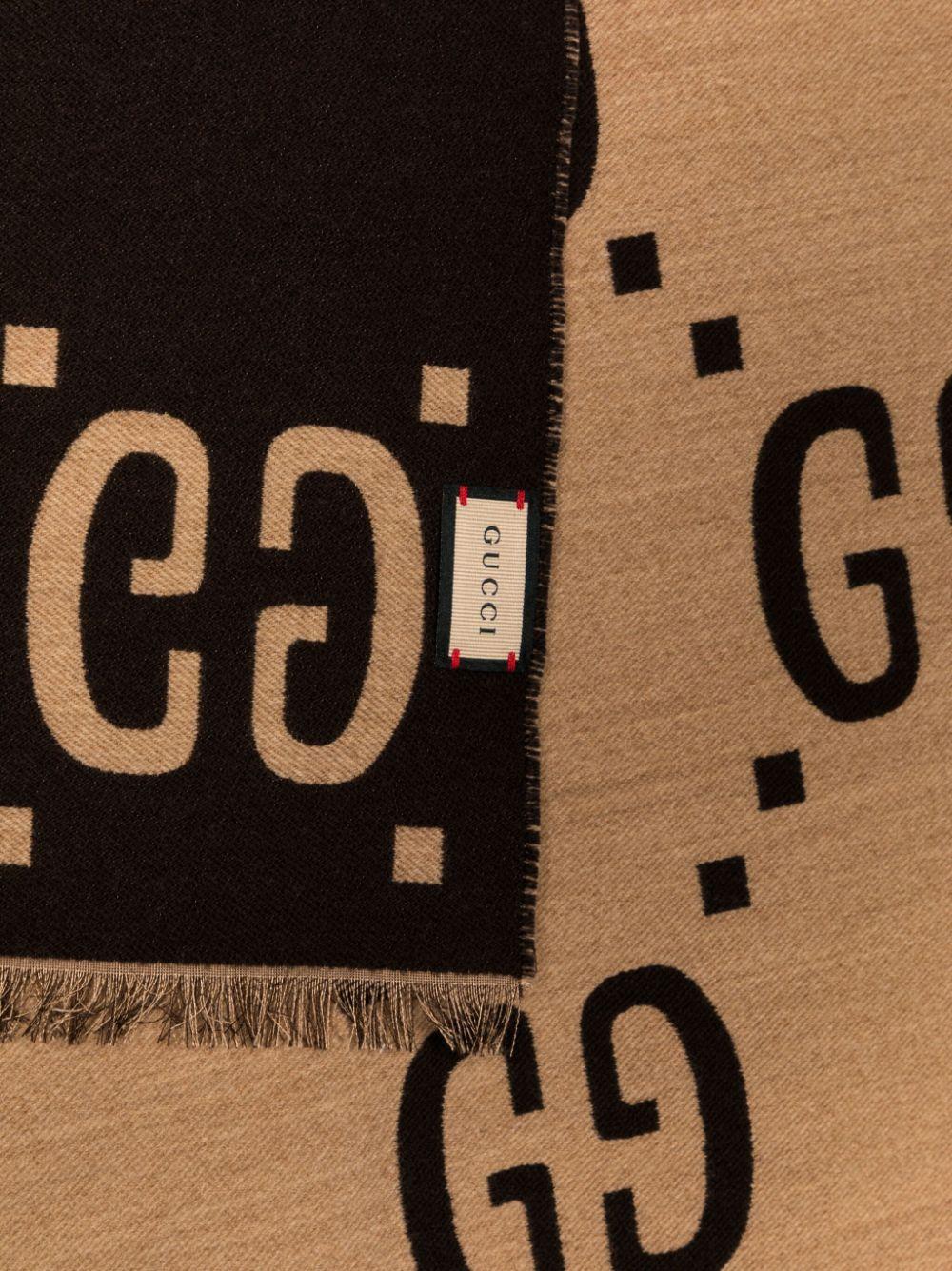 GG jacquard wool silk scarf 495592 4G3502179 GUCCI 