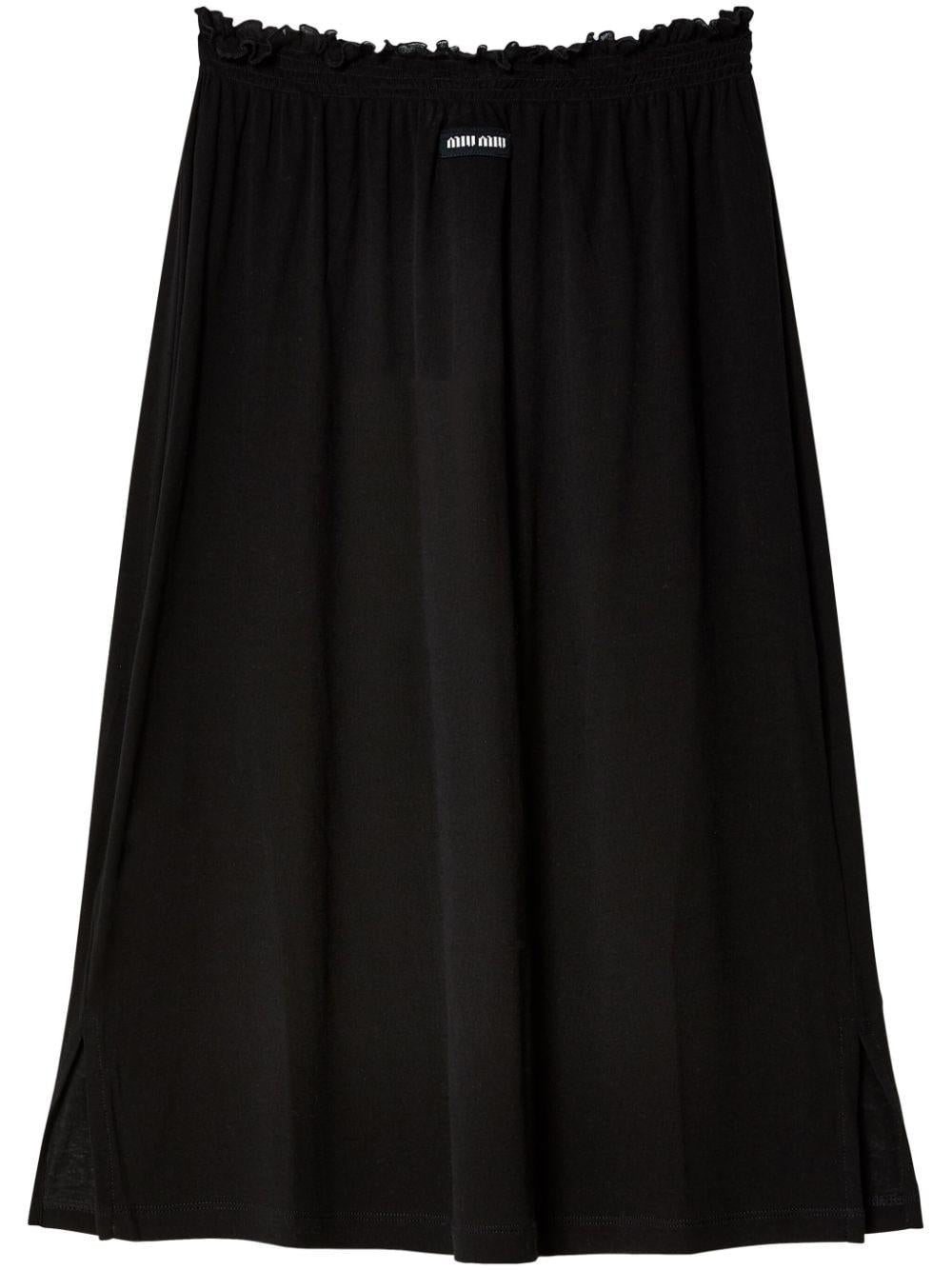 logo-patch cotton midi skirt MJD192 S 231 133OF0002 MIU MIU 