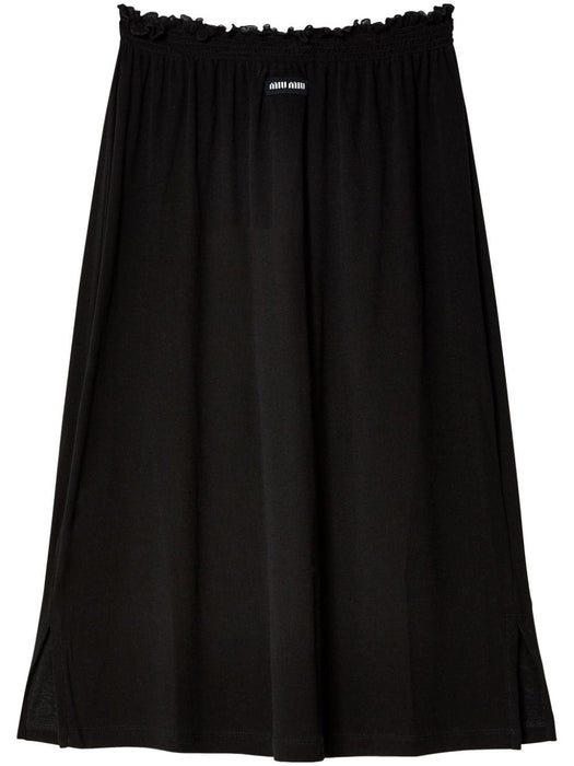 logo-patch cotton midi skirt MJD192 S 231 133OF0002 MIU MIU 