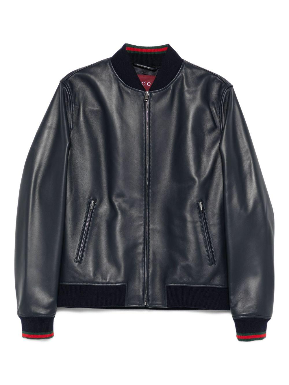 ribbed-cuff front-zip jacket 793726 XNA3M4044 GUCCI 
