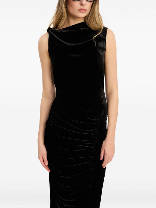 velvet-ruched midi dress 115007100 100 ROTATE 