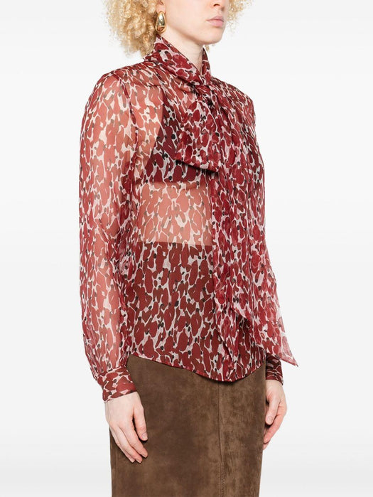 abstract-pattern blouse<BR/><BR/><BR/><BR/><BR/><BR/><BR/><BR/><BR/> 842861 Y4J359477 SAINT LAURENT 