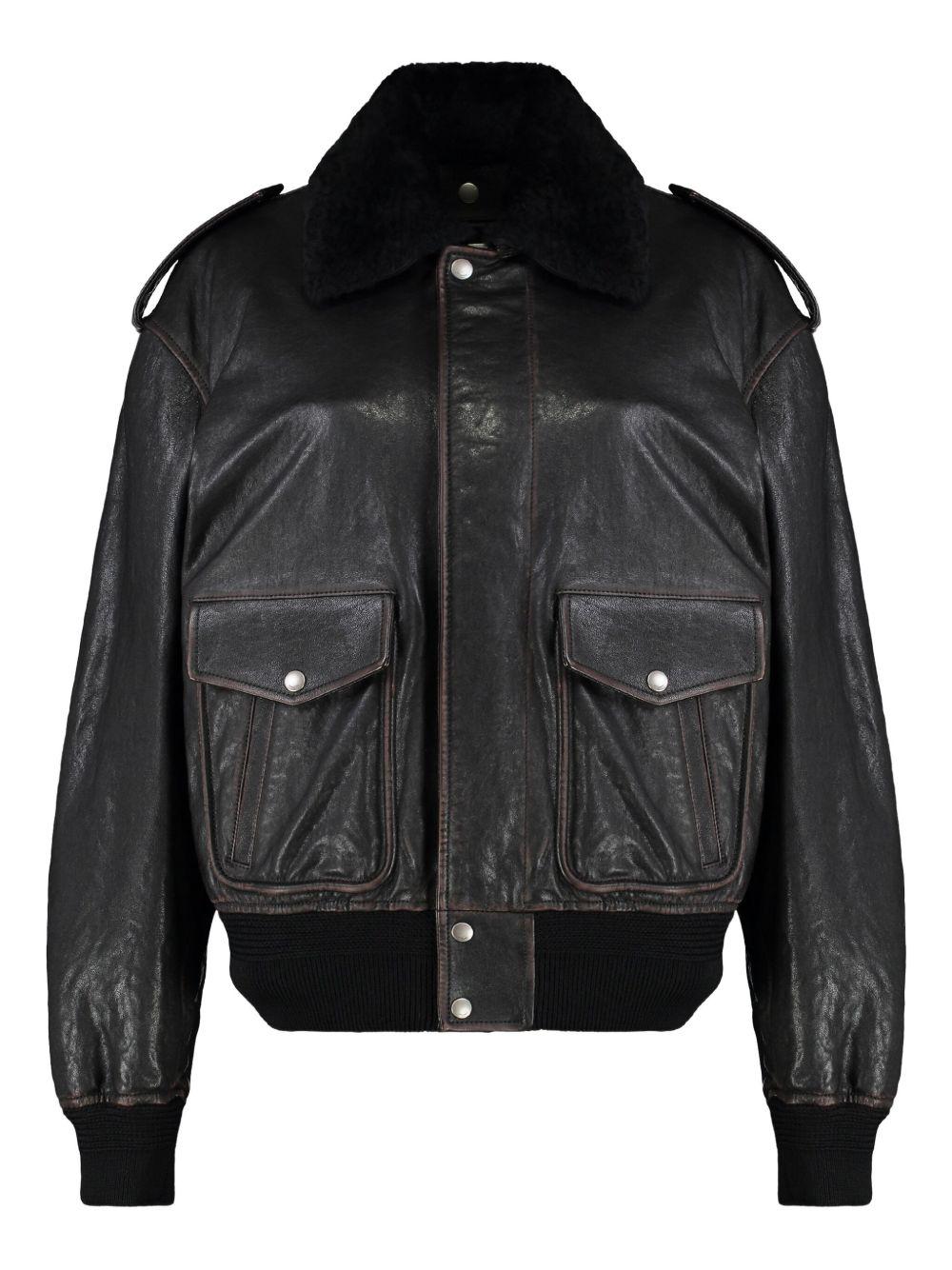 lambskin bomber jacket<BR/> 836516 YCTD21600 SAINT LAURENT 