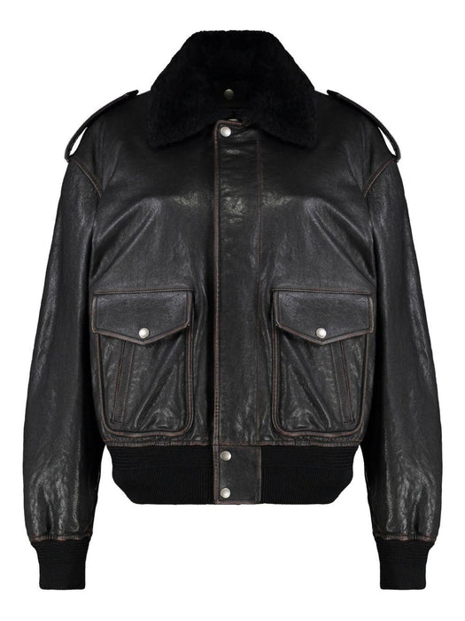 lambskin bomber jacket<BR/> 836516 YCTD21600 SAINT LAURENT 