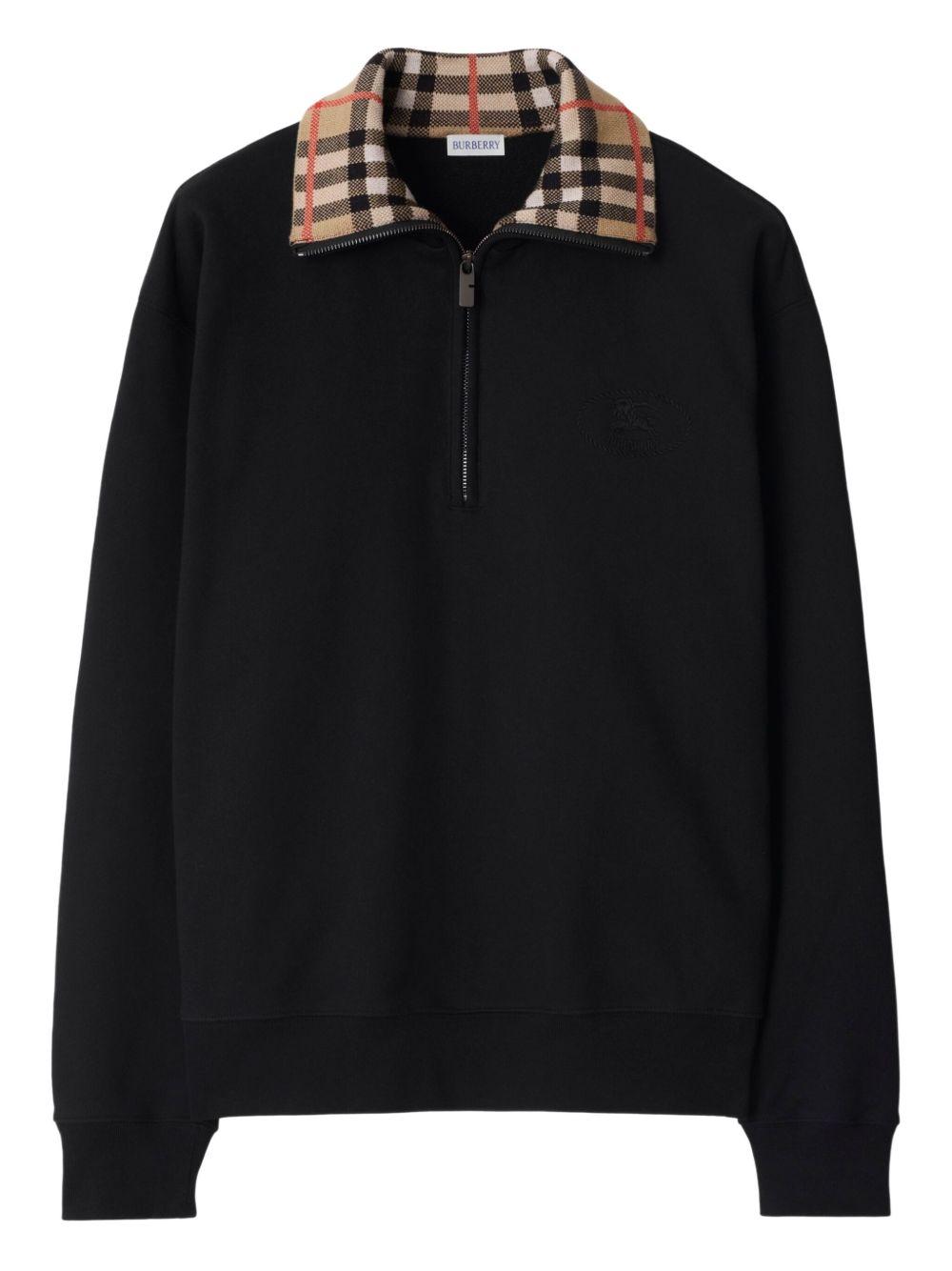 check-collar cotton sweatshirt 8109063 A1189 BURBERRY 