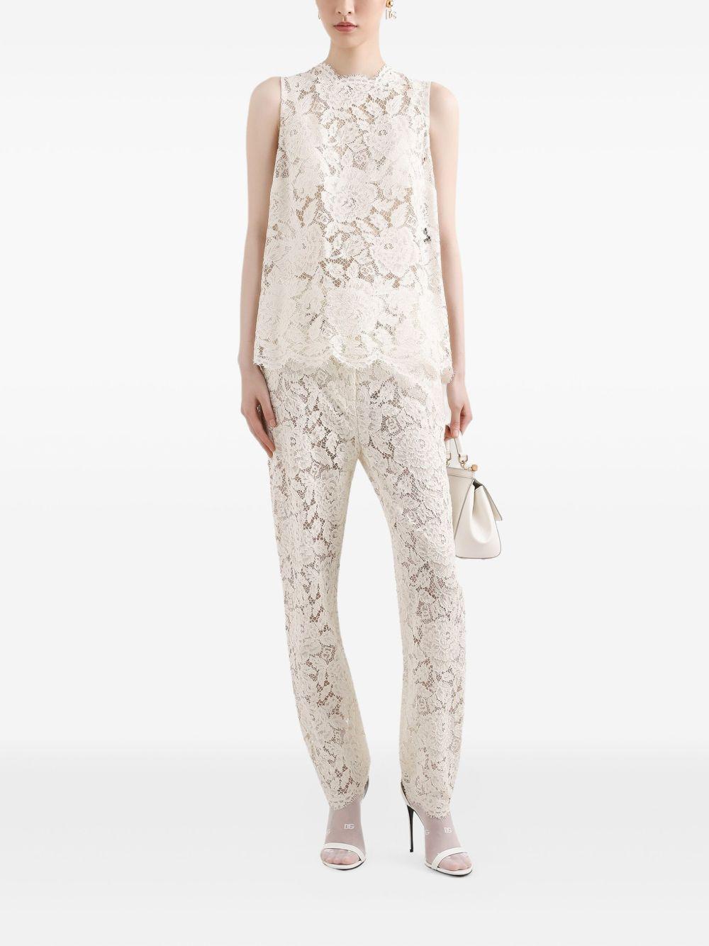 lace-detailing top<BR/><BR/> F73G9T HLM7LW0001 DOLCE & GABBANA 