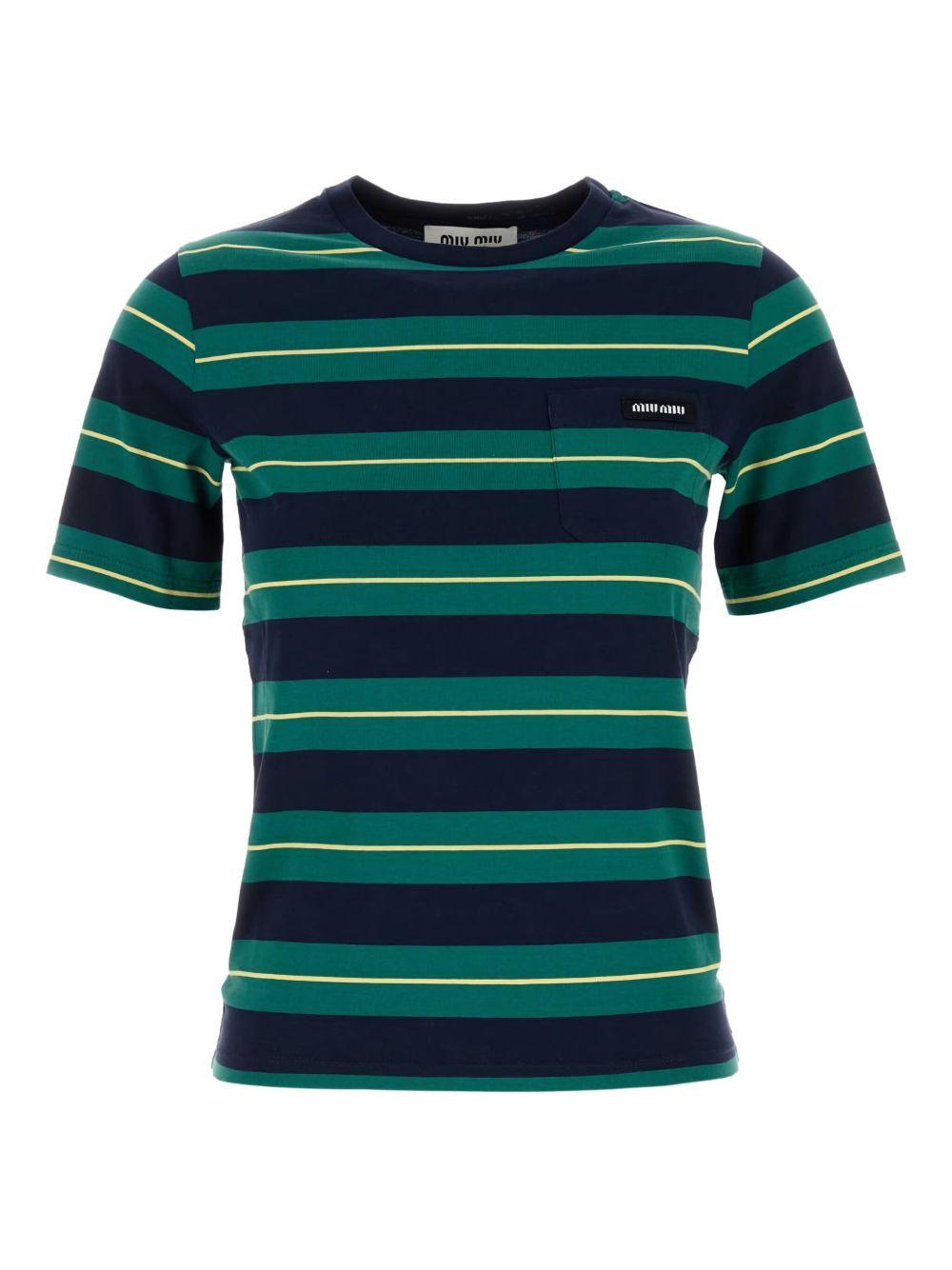striped T-shirt MJN537 S OOO 14RTF046I MIU MIU 