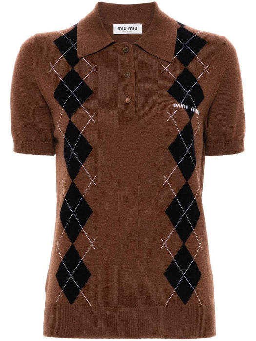 logo-intarsia polo sweater MML972 S OOO 15NEF0005 MIU MIU 