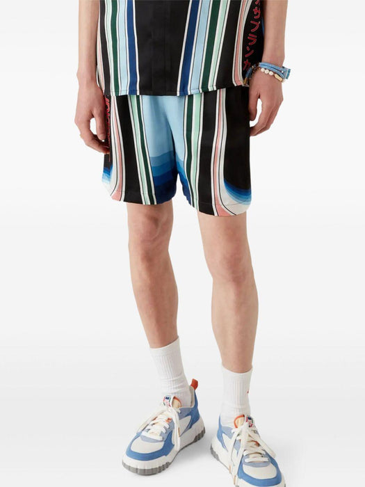 Graphic Mountain silk shorts MPF25-TR-012-05 GRAPHIC MOUNTAIN CASABLANCA 