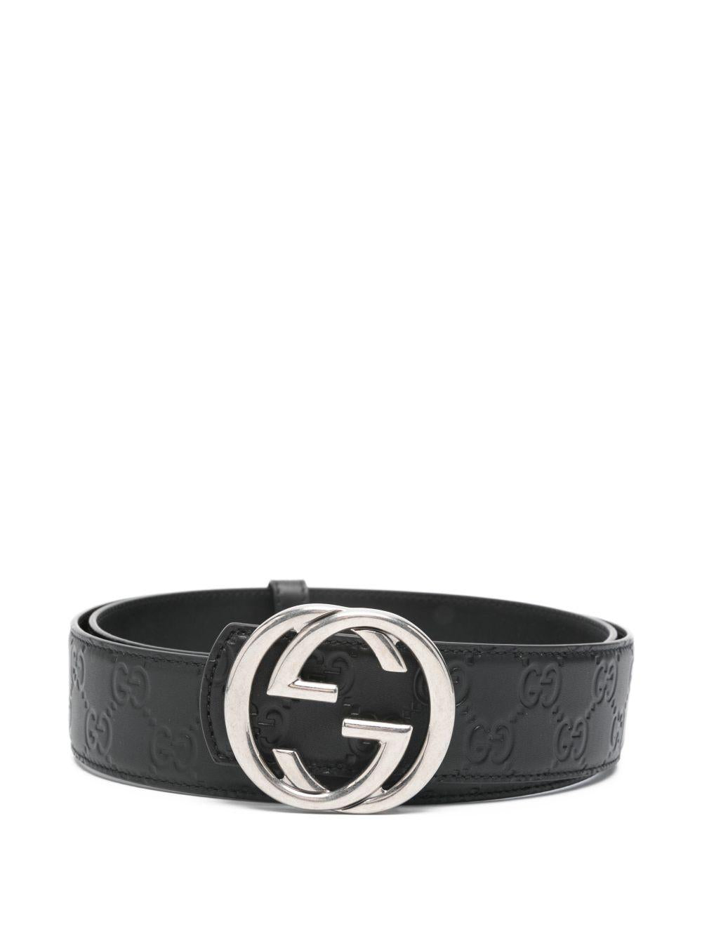logo-buckle patterned belt 849862 AAFDV1000 GUCCI 